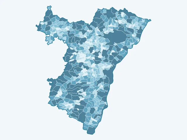 Carte de la superficie dans le Bas-Rhin (67)