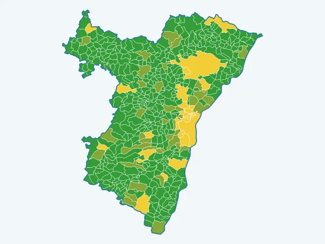 Carte de l'indice de tranquillité dans le Bas-Rhin (67)