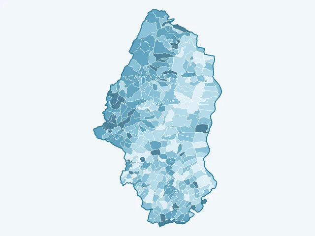 Carte de l'âge moyen dans le Haut-Rhin (68)