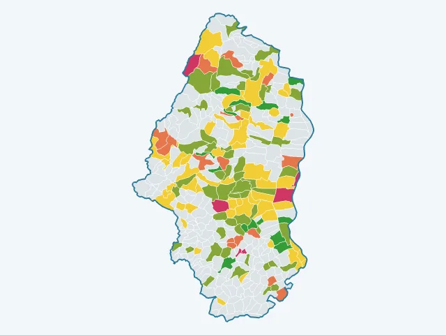 Carte de la satisfaction des habitants dans le Haut-Rhin (68)