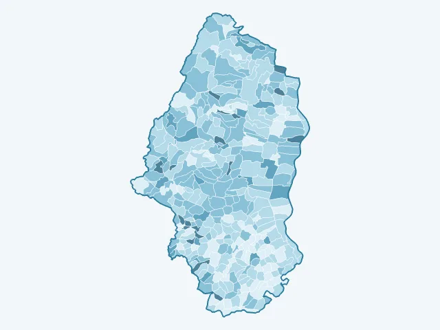 Carte du vote Fabien Roussel dans le Haut-Rhin (68)