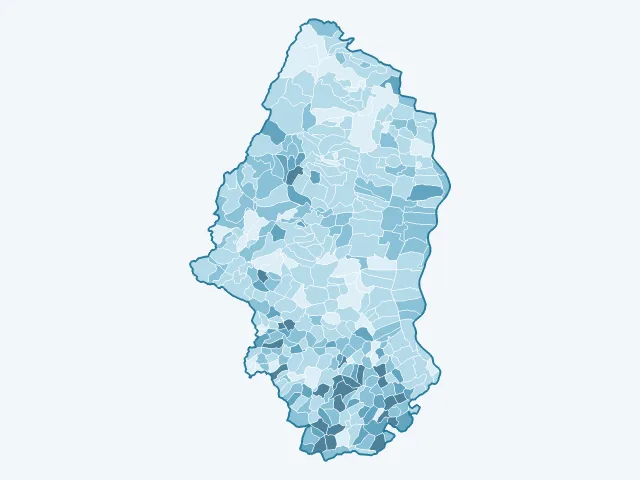 Carte du vote Nicolas Dupont-Aignan dans le Haut-Rhin (68)