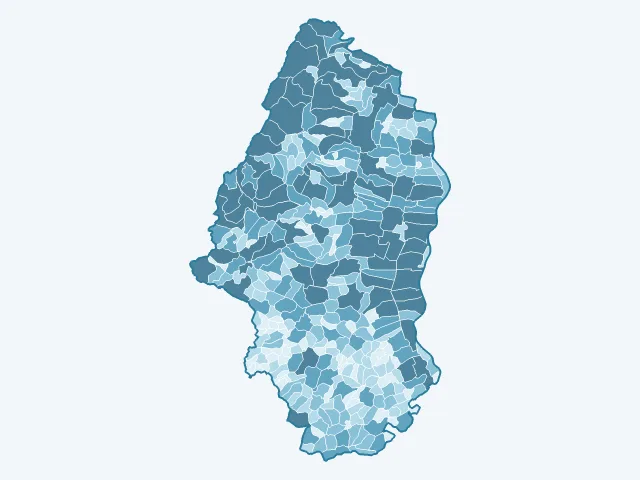 Carte de la superficie dans le Haut-Rhin (68)