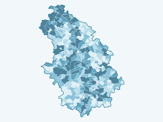 Carte du nombre d'habitants dans la Haute-Marne (52)