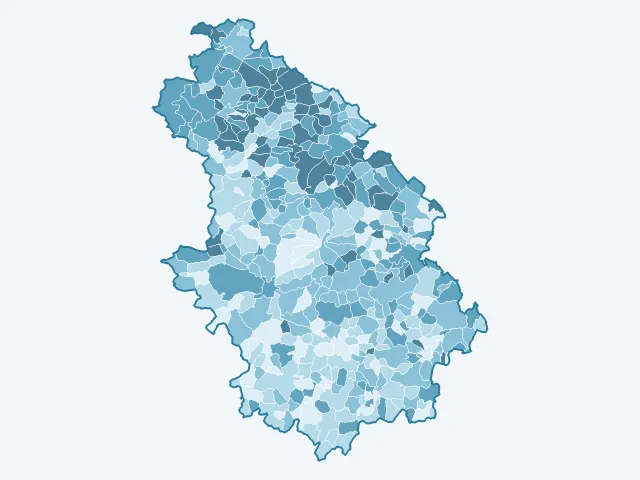 Carte du vote Marine Le Pen dans la Haute-Marne (52)