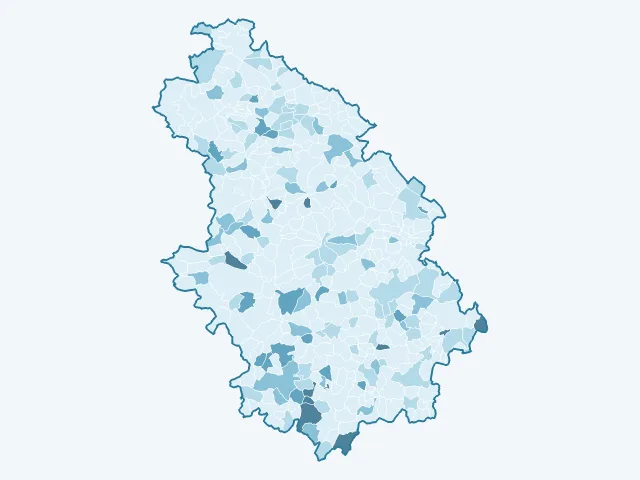 Carte du vote Philippe Poutou dans la Haute-Marne (52)