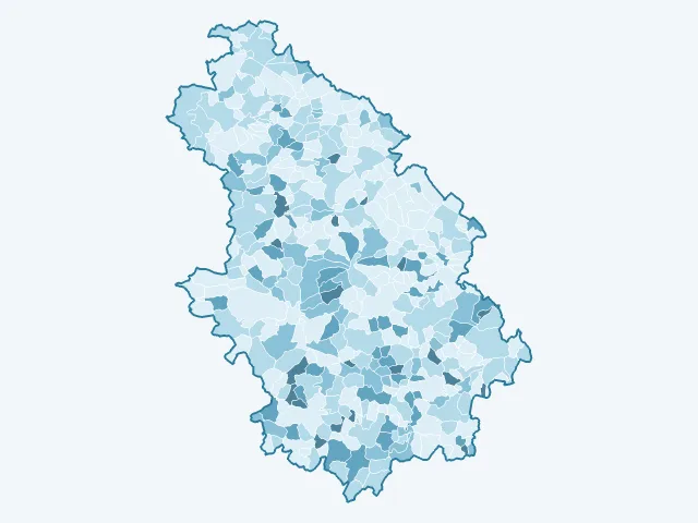 Carte du vote Yannick Jadot dans la Haute-Marne (52)