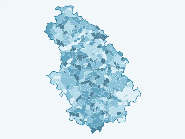 Carte de la population active dans la Haute-Marne (52)