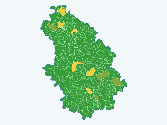 Carte de l'indice de tranquillité dans la Haute-Marne (52)