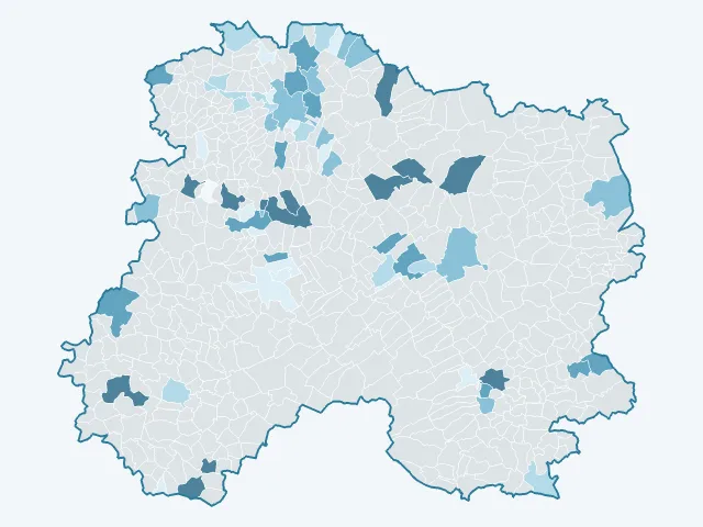 Carte de l'évolution des prix immobiliers dans la Marne (51)