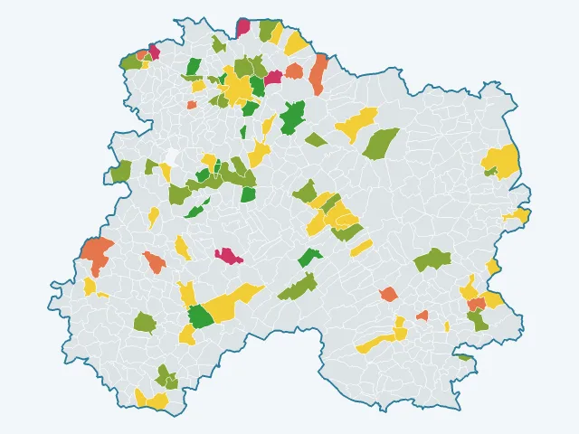 Carte de la satisfaction des habitants dans la Marne (51)