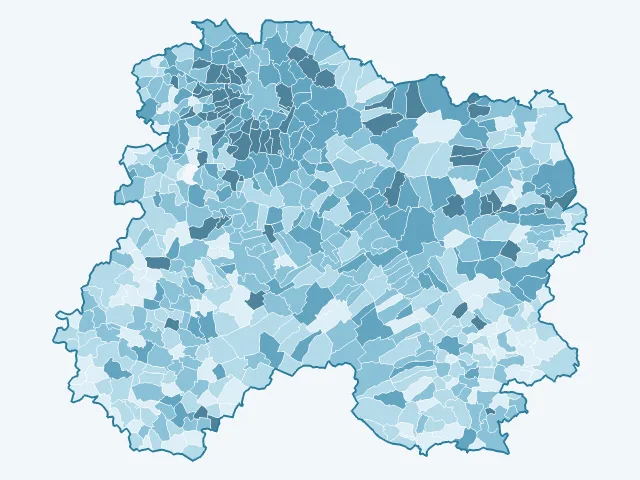 Carte du vote Emmanuel Macron dans la Marne (51)