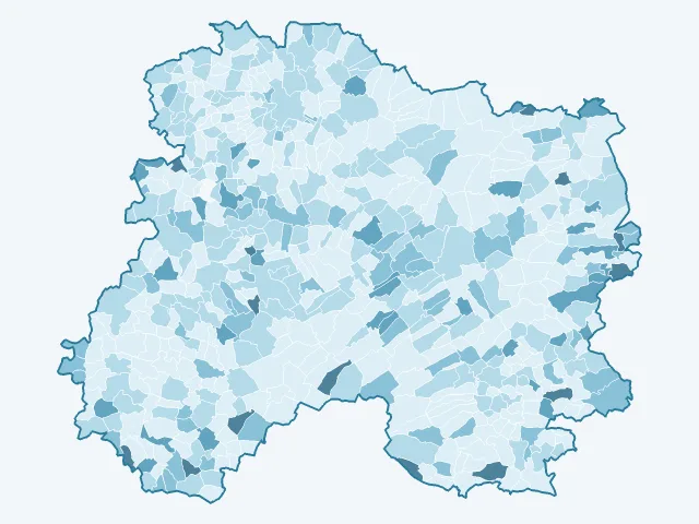 Carte du vote Fabien Roussel dans la Marne (51)