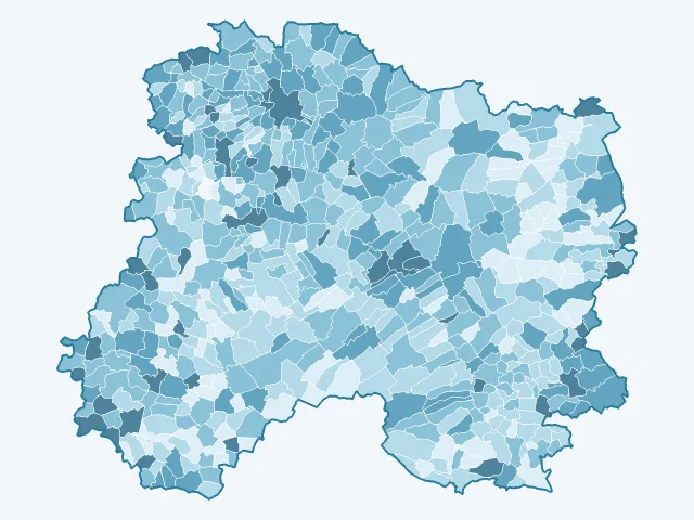 Carte du vote Jean-Luc Mélenchon dans la Marne (51)