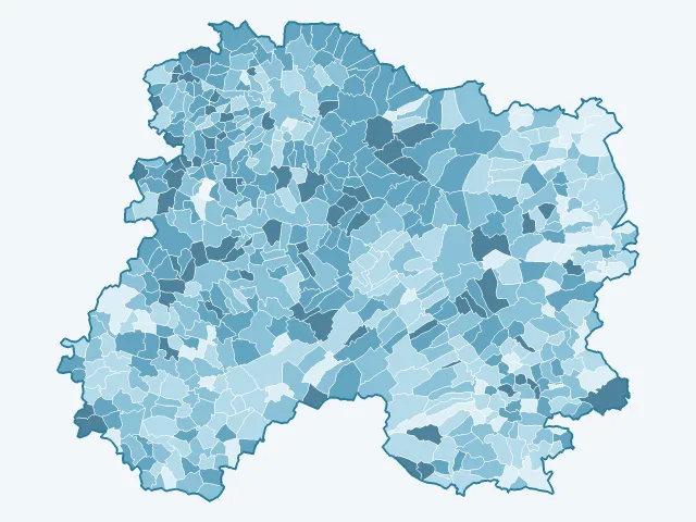 Carte de la population active dans la Marne (51)