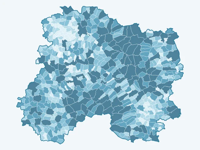 Carte de la superficie dans la Marne (51)