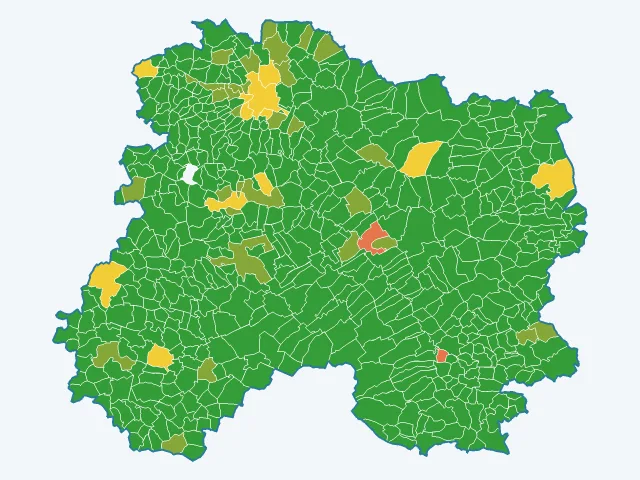 Carte de l'indice de tranquillité dans la Marne (51)