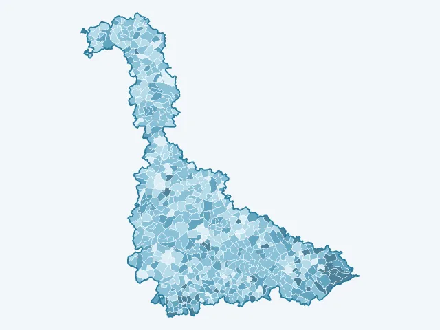 Carte de l'âge moyen dans la Meurthe-et-Moselle (54)
