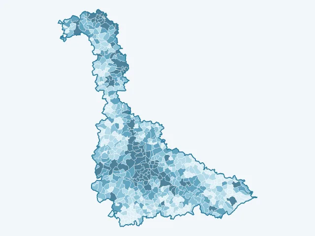 Carte du nombre d'habitants dans la Meurthe-et-Moselle (54)