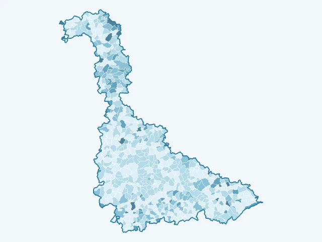 Carte du vote Fabien Roussel dans la Meurthe-et-Moselle (54)