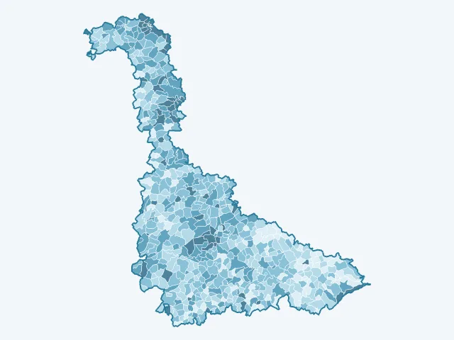 Carte du vote Jean-Luc Mélenchon dans la Meurthe-et-Moselle (54)