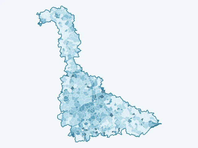 Carte du vote Yannick Jadot dans la Meurthe-et-Moselle (54)