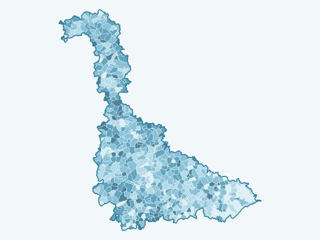 Carte de la population active dans la Meurthe-et-Moselle (54)
