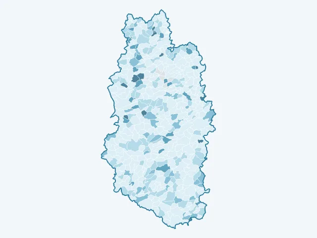 Carte du vote Nathalie Arthaud dans la Meuse (55)