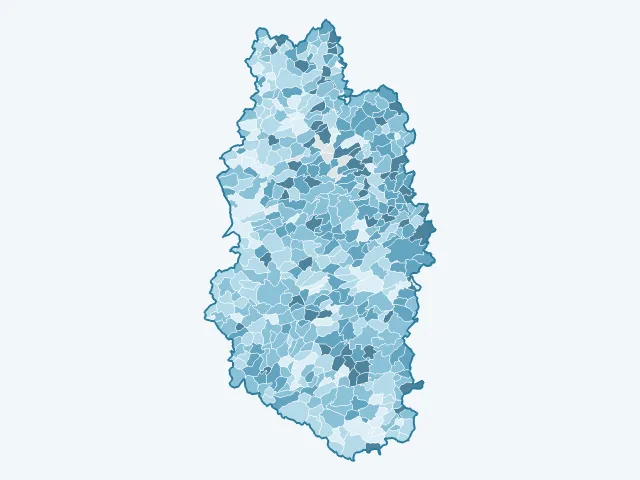Carte de la population active dans la Meuse (55)