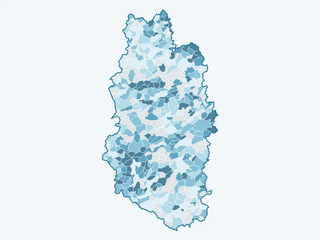 Carte du revenu moyen dans la Meuse (55)