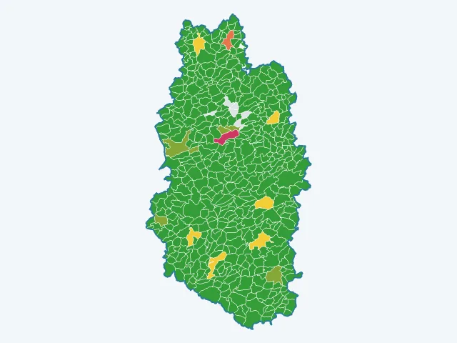 Carte de l'indice de tranquillité dans la Meuse (55)