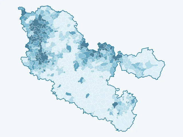 Carte de la densité de population dans la Moselle (57)