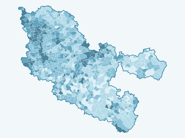 Carte du vote Jean-Luc Mélenchon dans la Moselle (57)