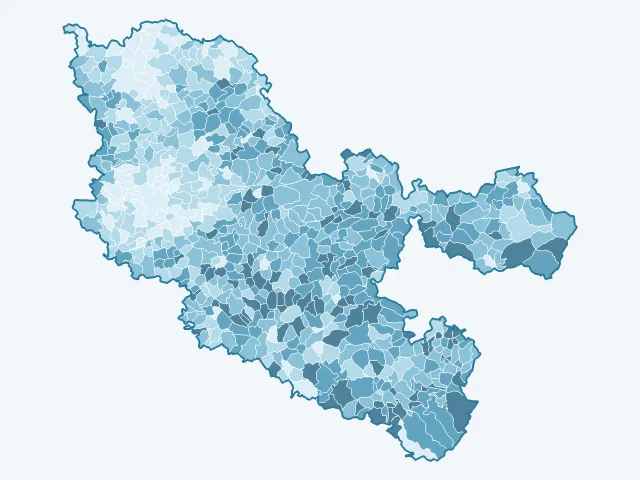 Carte du vote Marine Le Pen dans la Moselle (57)