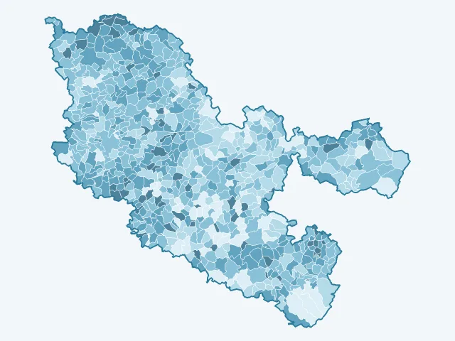 Carte de la population active dans la Moselle (57)