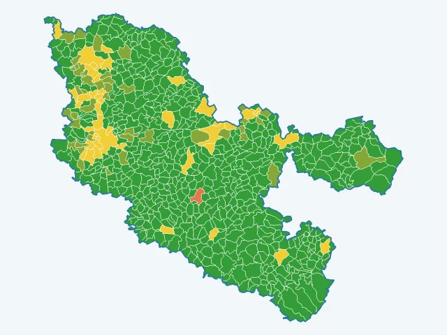 Carte de l'indice de tranquillité dans la Moselle (57)
