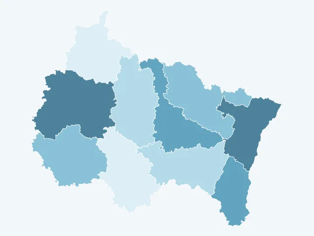 Carte du vote Emmanuel Macron dans le Grand Est