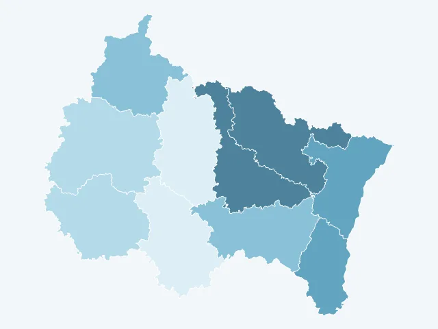 Carte du vote Jean-Luc Mélenchon dans le Grand Est