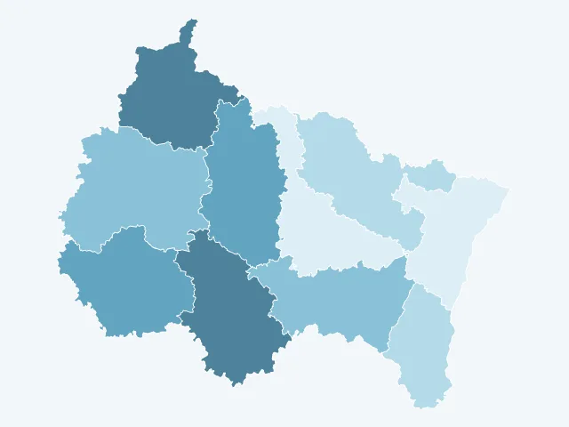 Carte du vote Marine Le Pen dans le Grand Est