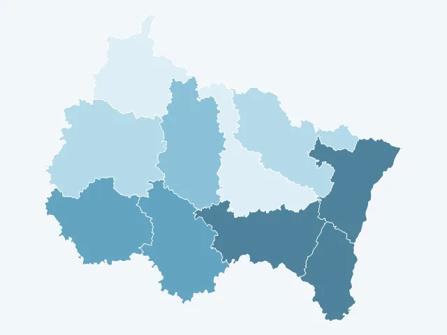 Carte du vote Nicolas Dupont-Aignan dans le Grand Est