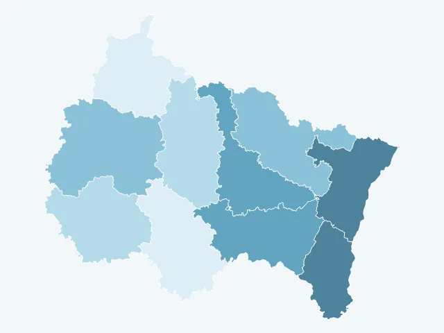 Carte du vote Yannick Jadot dans le Grand Est