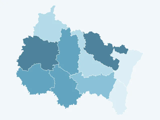 Carte de la superficie dans le Grand Est