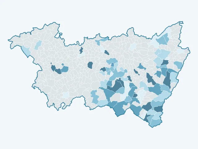 Carte de l'évolution des prix immobiliers dans les Vosges (88)