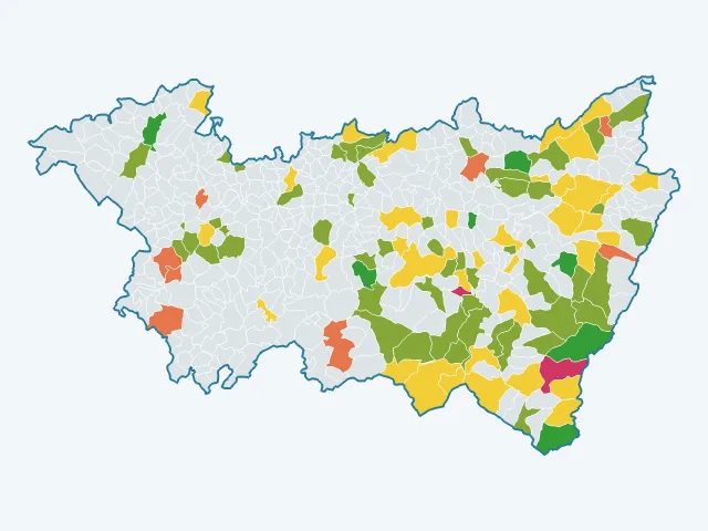 Carte de la satisfaction des habitants dans les Vosges (88)