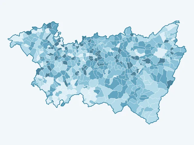 Carte de la population active dans les Vosges (88)