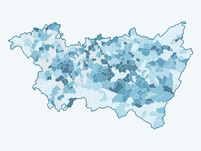 Carte du revenu moyen dans les Vosges (88)