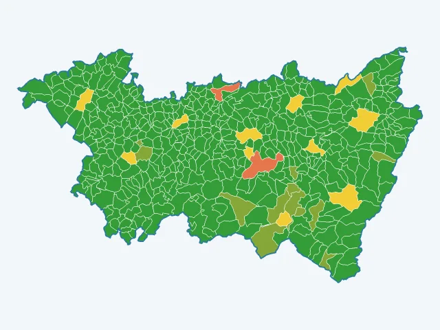 Carte de l'indice de tranquillité dans les Vosges (88)