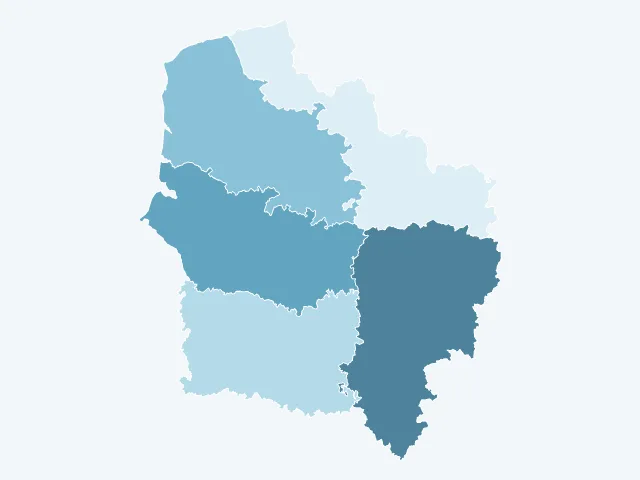 Carte de l'âge moyen dans les Hauts-de-France
