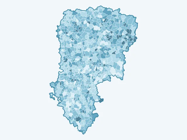 Carte de l'âge moyen dans l'Aisne (02)