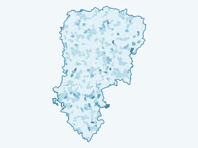 Carte du vote Nathalie Arthaud dans l'Aisne (02)